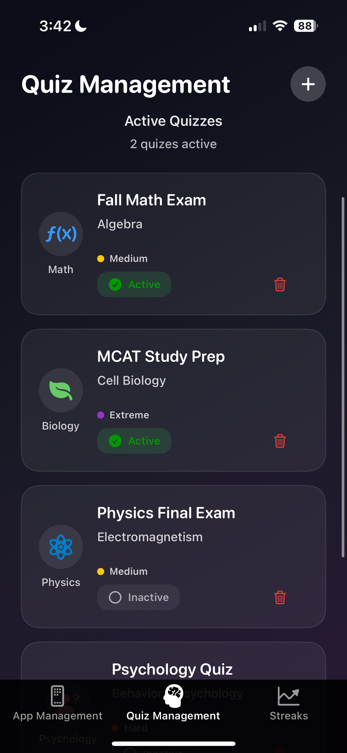 Quiz Screen App Interface